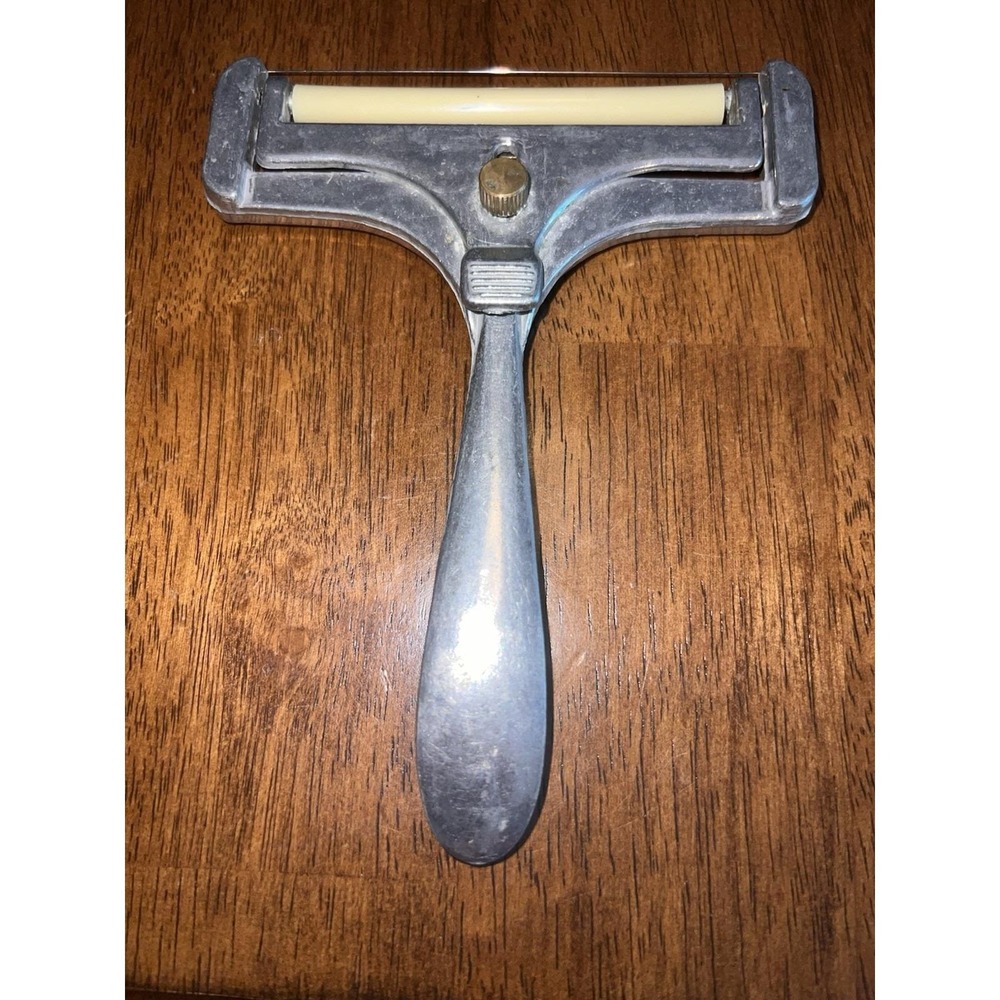 Vintage Cast Aluminum Adjustable Wire Cheese Slicer | Retro Kitchen Tool